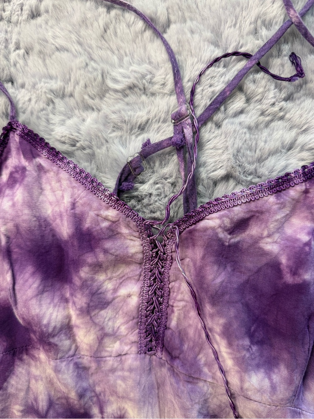 Purple Tie-Dye Slip Maxi Dress - Picture 4 of 8